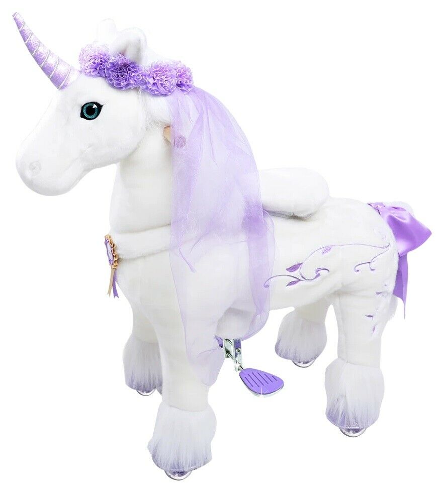 Ponycycle Premium K41 Kids Manual Ride On Purple Unicorn Medium 4-9 Years New