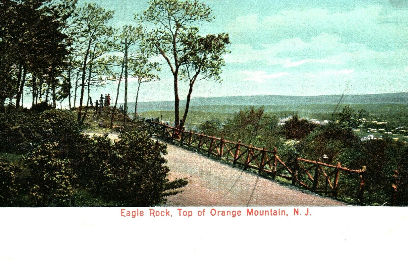 Vintage Postcard 1900's Eagle Rock Top Of Orange Mountain Nj New Jersey