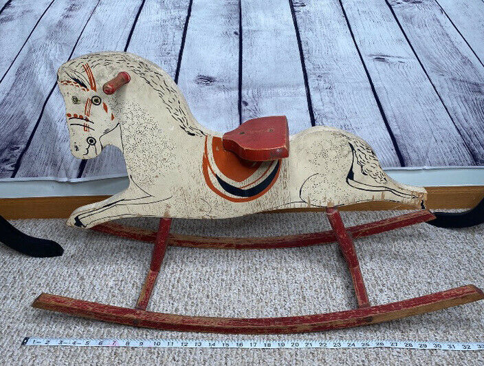 Antique 1800’s- Early 1900’s Wooden Ride On Rocking Horse