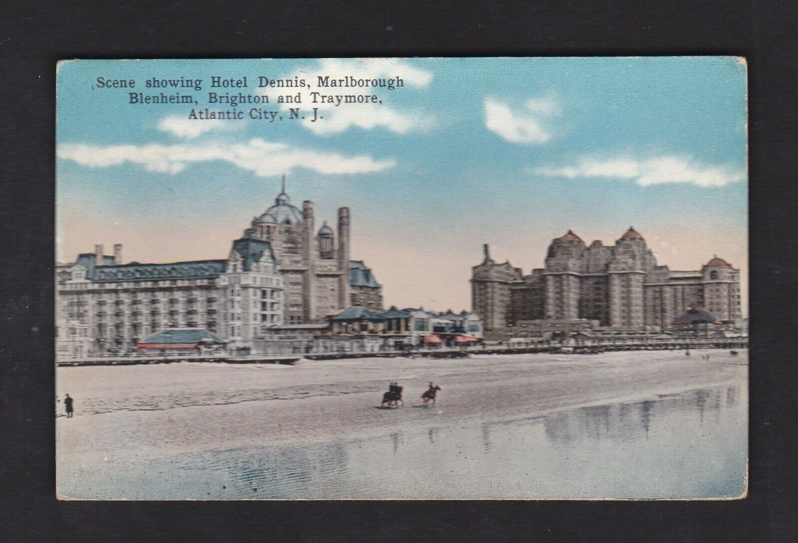 Unposted Vintage Postcard Atlantic City Hotels Dennis Brighton Traymore Blenheim