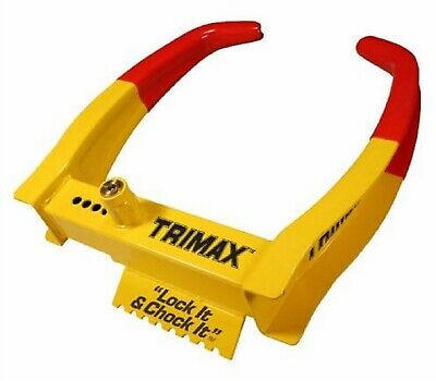 Trimax Tcl75 Universal Gloss Wheel Chock Lock Red/yellow Powder Coated Steel