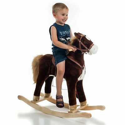 Happy Trails Cowboy Rocking Horse 35 Inches Tall Kids Ages 2 - 5 Wooden Rocker